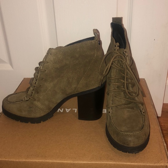 SAM EDELMAN Army Green Suede Heeled Boots - Picture 3 of 8